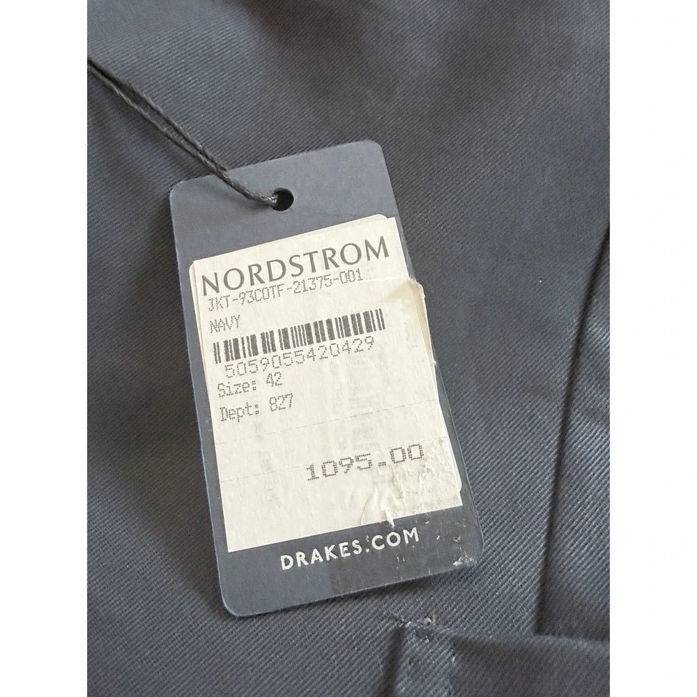 Drake's London Unstructured Cotton Drill Blazer Navy Blue Size 52 / US 42
